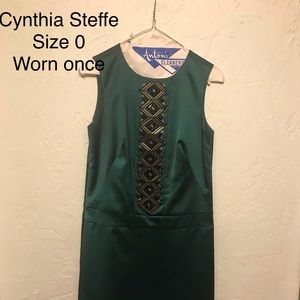 Green dress with beading accent